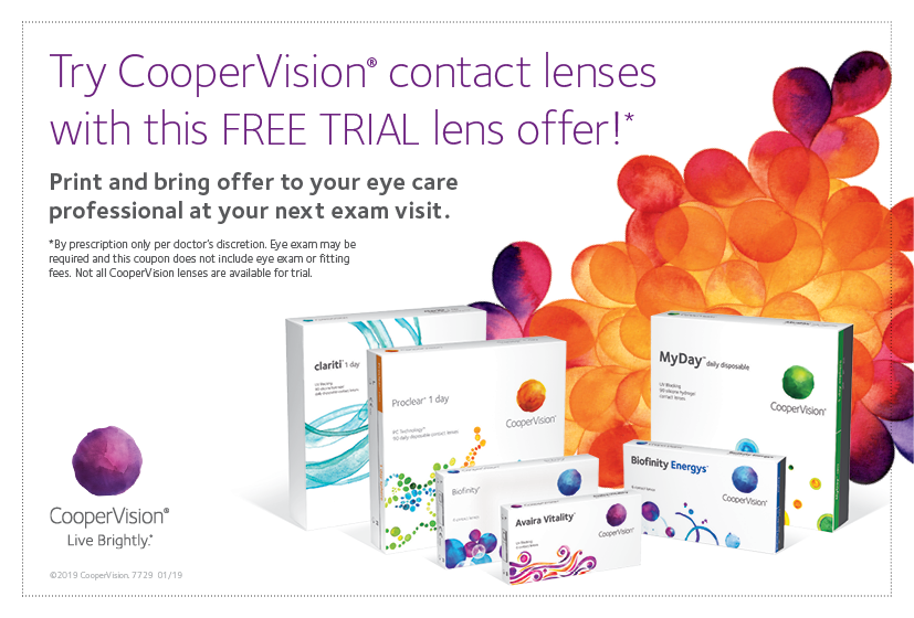 Your Free Trial of Contact Lenses Thank You CooperVision